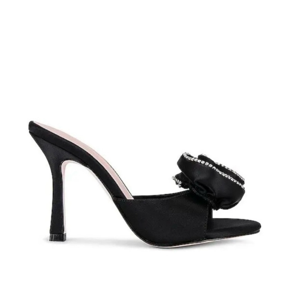 New Revolve Lovers and Friends x
Rachel Merle Satin Rosette Heels in
Black Sz. 8 - Picture 9 of 11